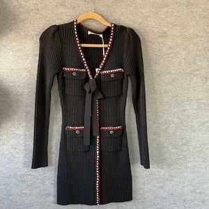 Self-Portrait Black and Red Mini Dress